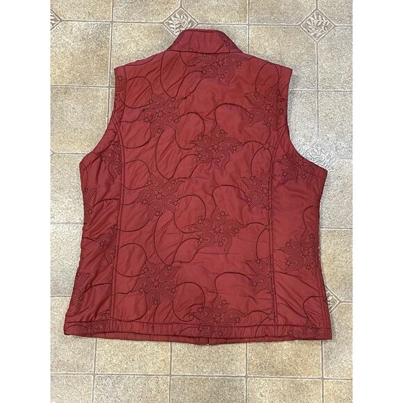 Isis Sultana Vest Womens Size 12 Red Quilted Full Zip Outdoor Jacket Boho - Picture 4 of 15